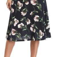 Women's Ruched Waist Stretchy Flared Yoga Skirt High Waist Midi Skirt for Women
