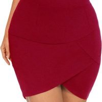 Women High Waisted Above The Knee Stretch Bodycon Slim Mini Pencil Skirt