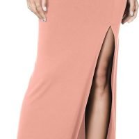 Women's Vintage High Waist Bodycon Split Maxi Skirt