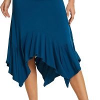 Women's Summer Beach Skirt Stretchy Midi Skirt with Irregular Hem