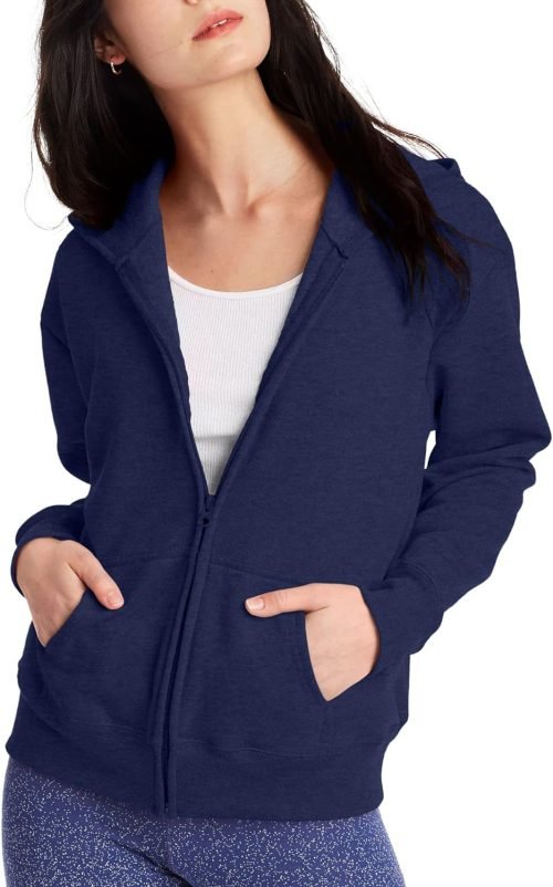 Women's Full-Zip Fleece Hoodie, Zip-Up Hooded Sweatshirt For Women