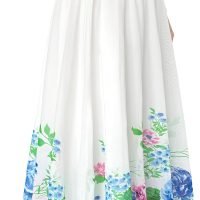 Women Floral Long Skirts Chiffon Summer Beach High Waisted Maxi Skirts
