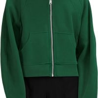 71CUTSV-BzL._AC_SL1500 Womens Zip Up Sweatshirts Fleece Lined Collar Crop Hoodie Casual Cotton Long Sleeve Tops with Thumb Hole