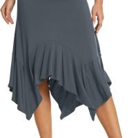 Women's Summer Beach Skirt Stretchy Midi Skirt with Irregular Hem