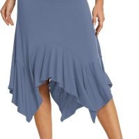 Women's Summer Beach Skirt Stretchy Midi Skirt with Irregular Hem