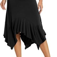Women's Summer Beach Skirt Stretchy Midi Skirt with Irregular Hem