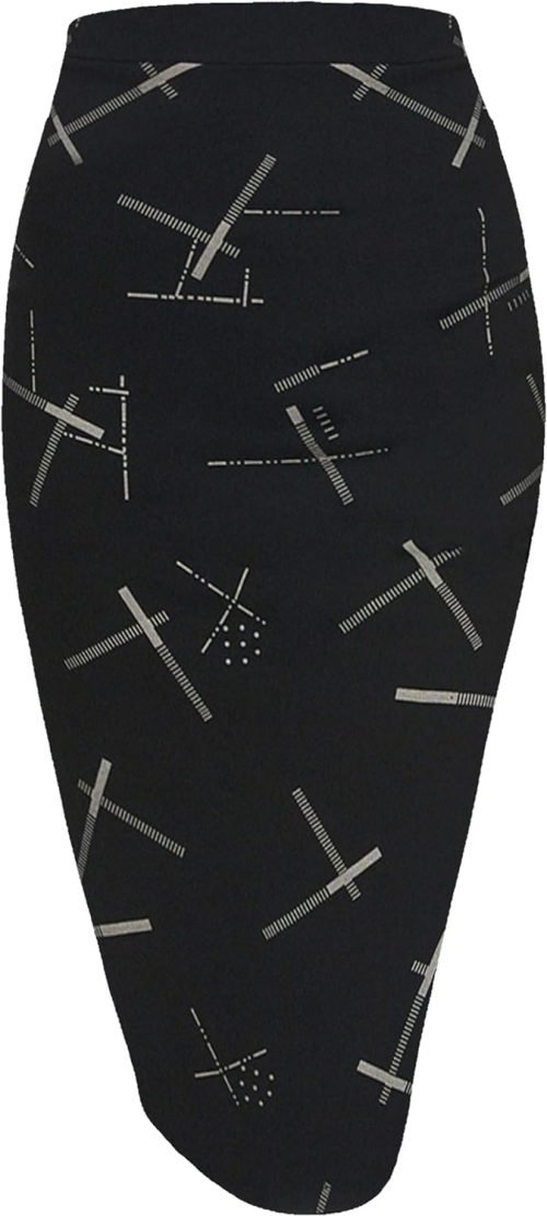 Women's Elastic Waist Stretch Bodycon Midi Pencil Skirt