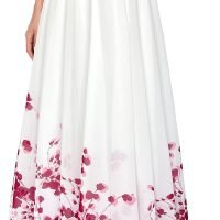 Women Floral Long Skirts Chiffon Summer Beach High Waisted Maxi Skirts