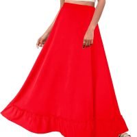 Women Plus Size Maxi Skirt Vintage High Waist Long Skirt with Pockets