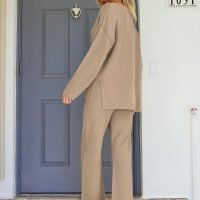 71ZBtpph-BL._AC_SL1500 Trendy 2 Piece Outfits Oversized Slouchy 2022 Winter Matching Lounge Sets Cozy Knit Loungewear Sweater Sets