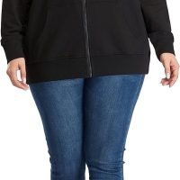 Women's Plus Size Full Zip-Up Hoodie Jacket Cotton Sweatshirt