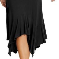 Women's Summer Beach Skirt Stretchy Midi Skirt with Irregular Hem