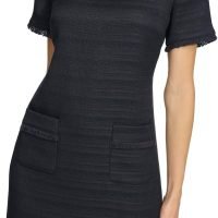 Women's Fringe Detail Hopsack Fabric Dress