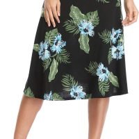 Women's Ruched Waist Stretchy Flared Yoga Skirt High Waist Midi Skirt for Women