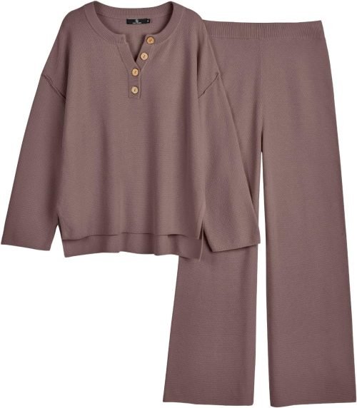 71oVwkloVLL._AC_SL1500 Trendy 2 Piece Outfits Oversized Slouchy 2022 Winter Matching Lounge Sets Cozy Knit Loungewear Sweater Sets