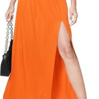 Women's Elastic High Waist Maxi Skirt Split Maxi Beach Skirt