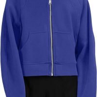 71qdNJGmzHL._AC_SL1500 Womens Zip Up Sweatshirts Fleece Lined Collar Crop Hoodie Casual Cotton Long Sleeve Tops with Thumb Hole