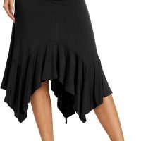 Women's Summer Beach Skirt Stretchy Midi Skirt with Irregular Hem
