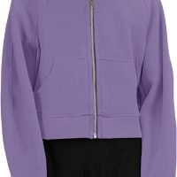 71wraJVvneL._AC_SL1500 Womens Zip Up Sweatshirts Fleece Lined Collar Crop Hoodie Casual Cotton Long Sleeve Tops with Thumb Hole
