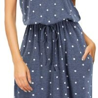 Womens Hide Belly Mid Length Work Casual Dress with Pockets