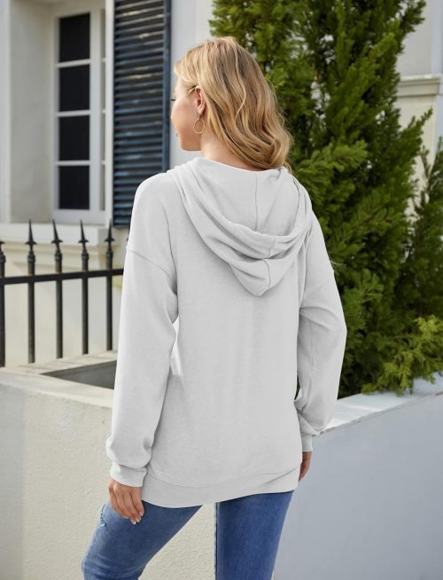 Women Casual Hoodie Long Sleeves Fashion Pullover Sweatshirts Loose Fit Tunic Winter Tops Comy Shirts