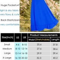 Women Plus Size Maxi Skirt Vintage High Waist Long Skirt with Pockets
