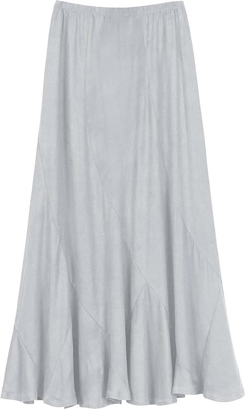 Women's Vintage Elastic Waist A-Line Long Midi Skirt
