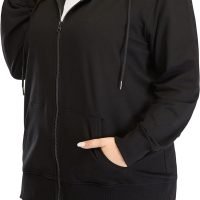 Women's Plus Size Full Zip-Up Hoodie Jacket Cotton Sweatshirt