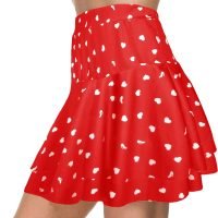 Stretchy Flared Ruffle Layered Mini Skater Skirts for Women