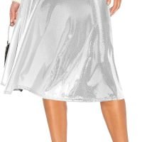 Women's Casual Ruched Stretchy High Waist A-Line Skirt Pleated Flared Midi Skirt