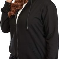 Women's Plus Size Full Zip-Up Hoodie Jacket Cotton Sweatshirt
