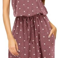 Womens Hide Belly Mid Length Work Casual Dress with Pockets