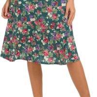 Women's Ruched Waist Stretchy Flared Yoga Skirt High Waist Midi Skirt for Women