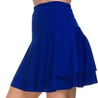 Stretchy Flared Ruffle Layered Mini Skater Skirts for Women
