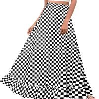 Women Plus Size Maxi Skirt Vintage High Waist Long Skirt with Pockets