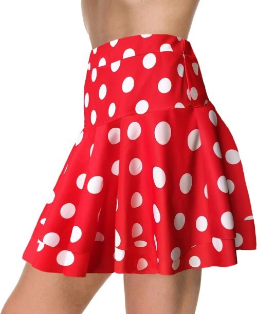 Stretchy Flared Ruffle Layered Mini Skater Skirts for Women