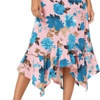 81jiVWVdYLL._AC_SL1500 Women's Flowy Stretchy Skirt Handkerchief Hemline Midi Skirt