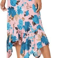 81mPxgVXjfL._AC_SL1500 Women's Flowy Stretchy Skirt Handkerchief Hemline Midi Skirt