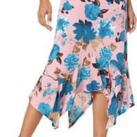 81qdgiteNPL._AC_SL1500 Women's Flowy Stretchy Skirt Handkerchief Hemline Midi Skirt