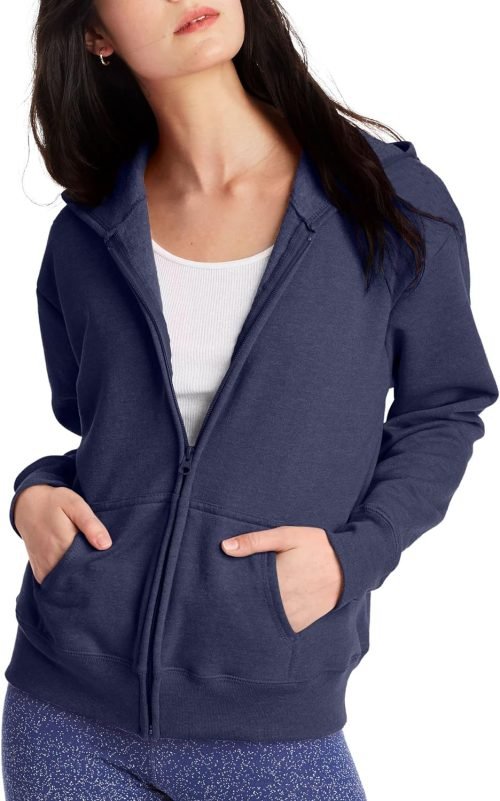 Women's Full-Zip Fleece Hoodie, Zip-Up Hooded Sweatshirt For Women
