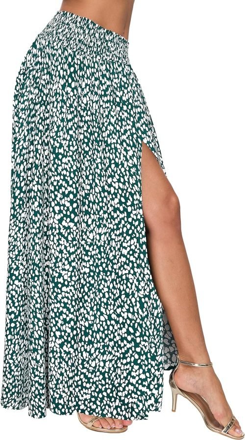 911Au1U-YKL._AC_SL1500 Women's Print Long Skirts High Waist Split A Line Full Length Maxi Skirt