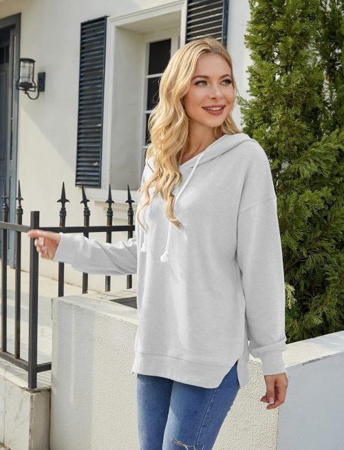 Women Casual Hoodie Long Sleeves Fashion Pullover Sweatshirts Loose Fit Tunic Winter Tops Comy Shirts