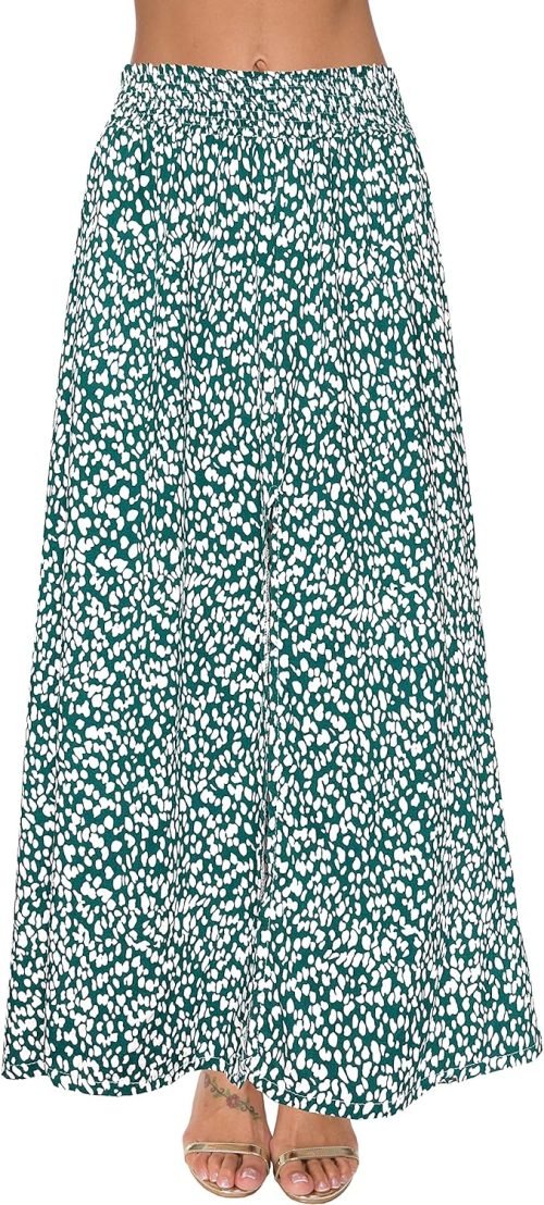 91Jf0YwwZNL._AC_SL1500 Women's Print Long Skirts High Waist Split A Line Full Length Maxi Skirt