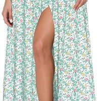 91L9lJOZUIL._AC_SL1500 Women's Print Long Skirts High Waist Split A Line Full Length Maxi Skirt