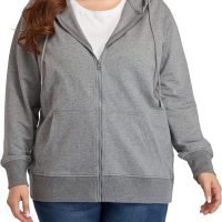 Women's Plus Size Full Zip-Up Hoodie Jacket Cotton Sweatshirt